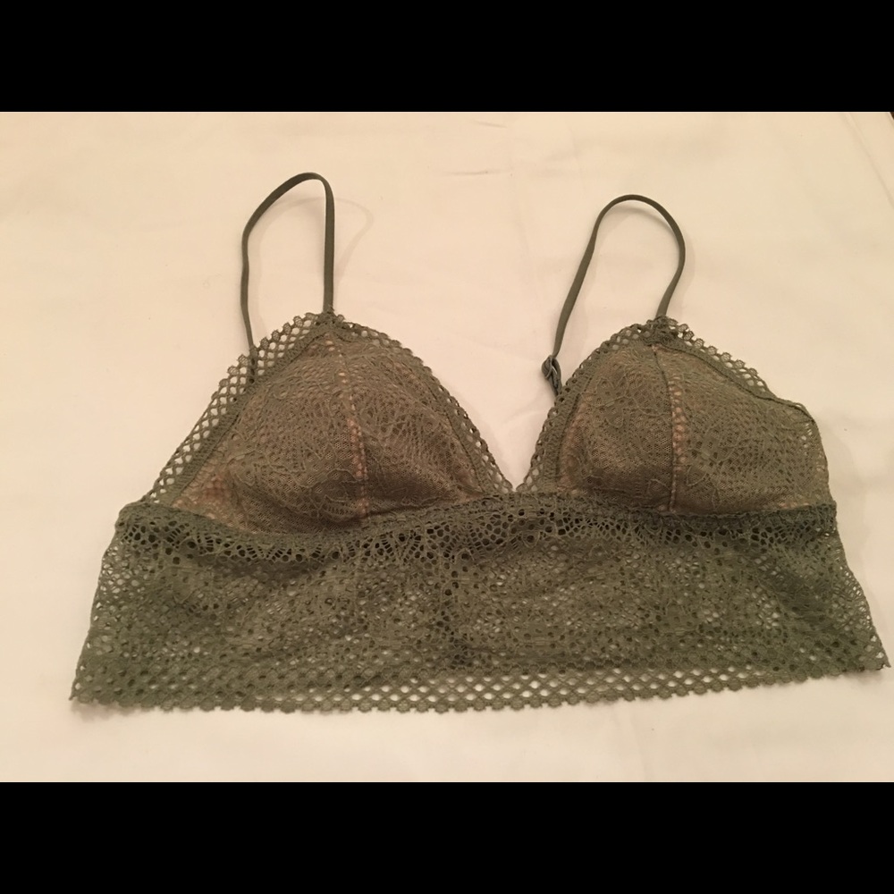 Victoria Secret lace bralette olive green